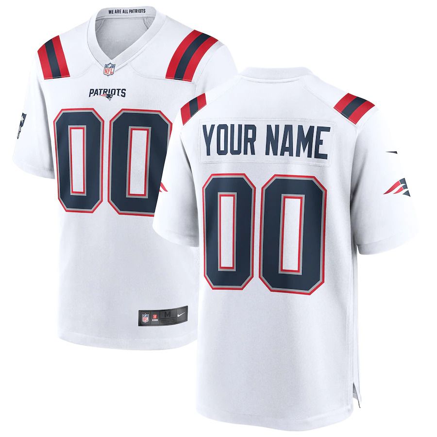 Cheap Men New England Patriots Nike White Custom Game NFL Jersey